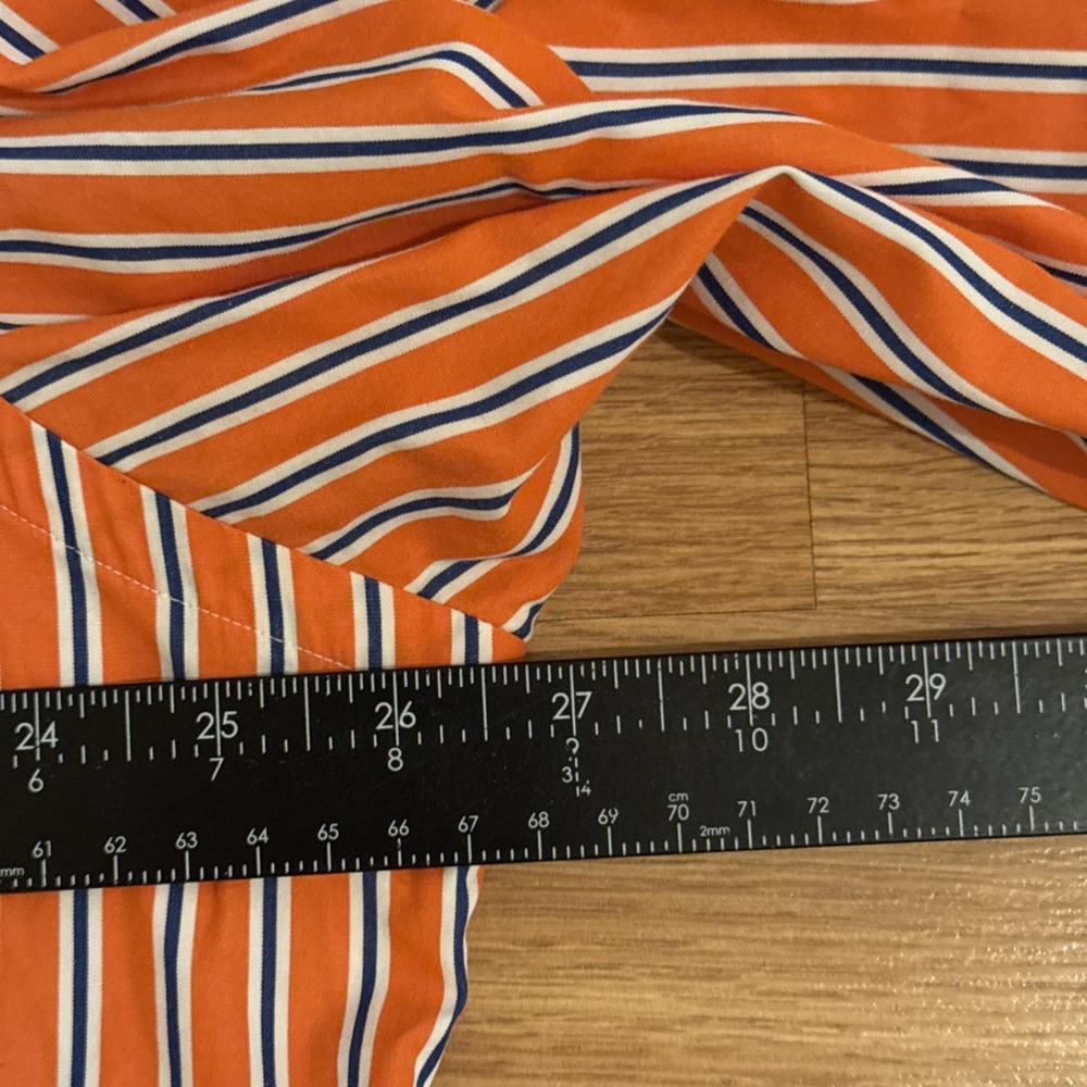 Polo Ralph Lauren Shirt Men's XL Classic Fit Orange / Blue Striped Preppy - Picture 3 of 7